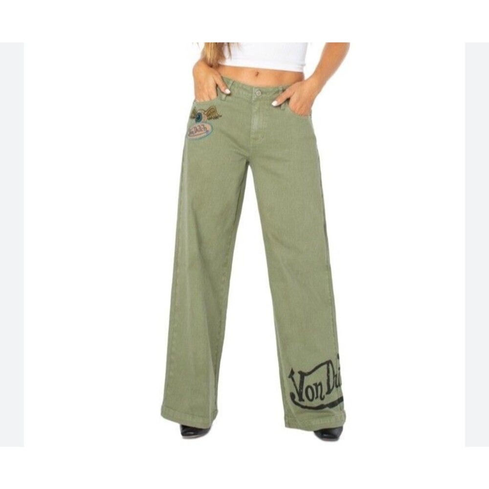 Von Dutch Women's Logo Wide-Leg Jeans Sz: 26